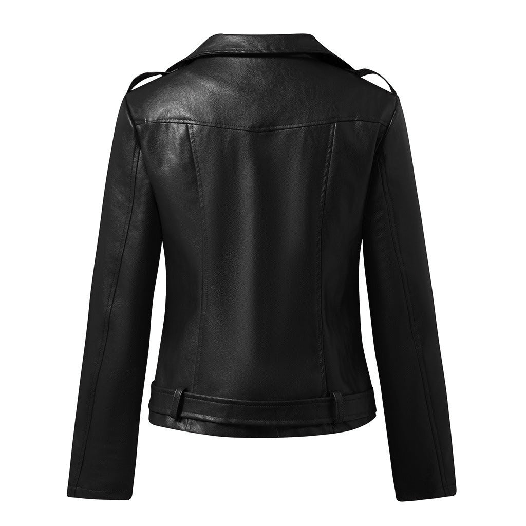 Stylish Leather Jacket For Women | Short PU Leather Motorcycle Coat