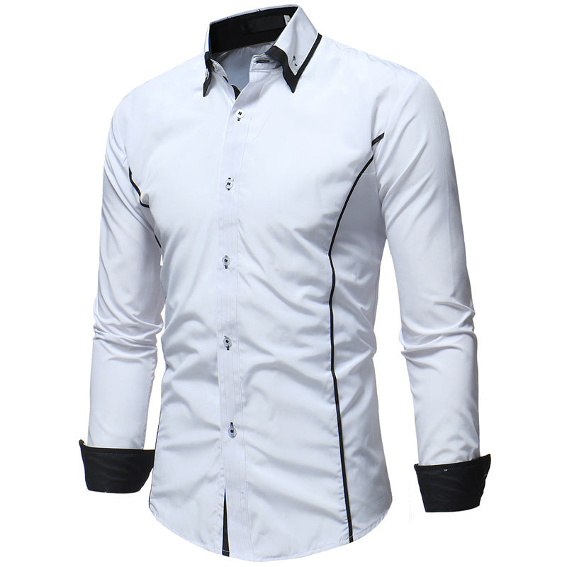 Long Sleeve Shirt For Winter Foreign Trade New Fashion Hit Color Double Collar