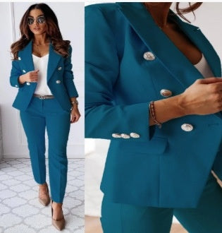 Office Business Set | Casual Suit Lapel Button-down Jacket For Women's