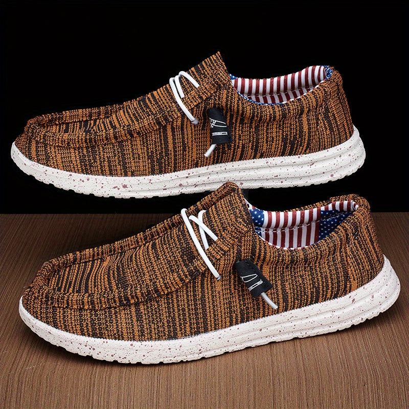 Mens Trendy Woven Breathable Loafer Shoes Classic Comfy Non Slip Casual Durable Walking Shoes Mens Daily Footwear