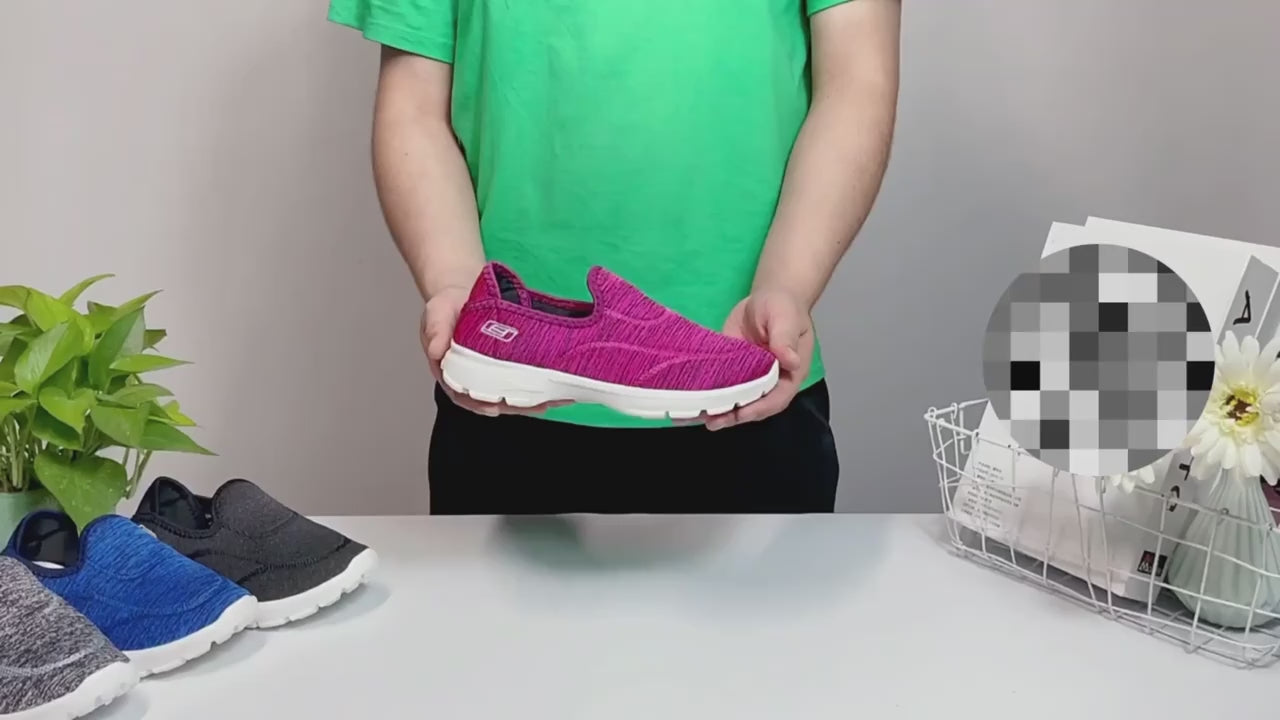 Womens Soft Sole Slip On Walking Shoes  Thick Soled Non Slip Casual Sneakers for Mid Aged  Elderly People