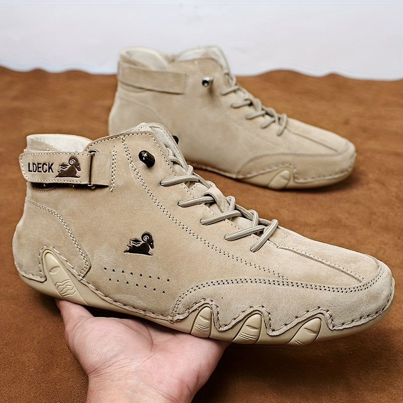 Vintage Lace Up Waterproof Boots Stylish Nonslip Womens Footwear