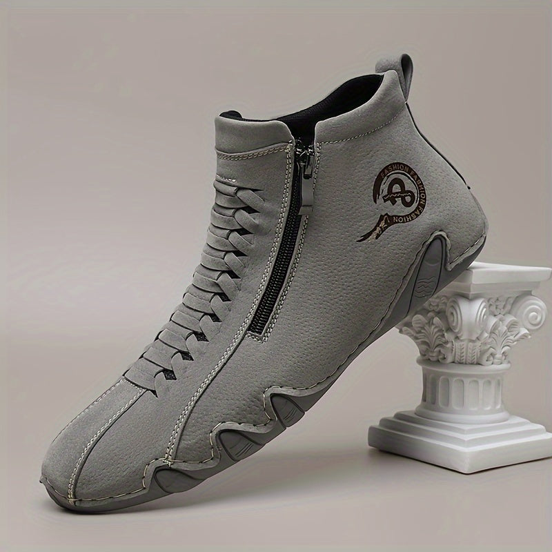 PlusSize Mens QuickZip Vintage High Top Adventure Boots