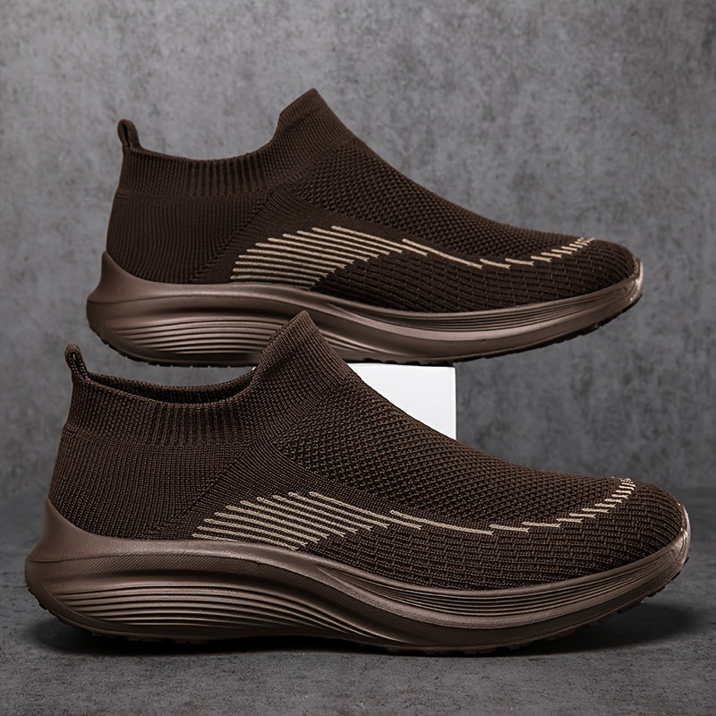 AllSeason Mens Breathable Knit SlipOn Sneakers  Comfy LowTop NonSlip Sole for Stylish Outdoor Comfort